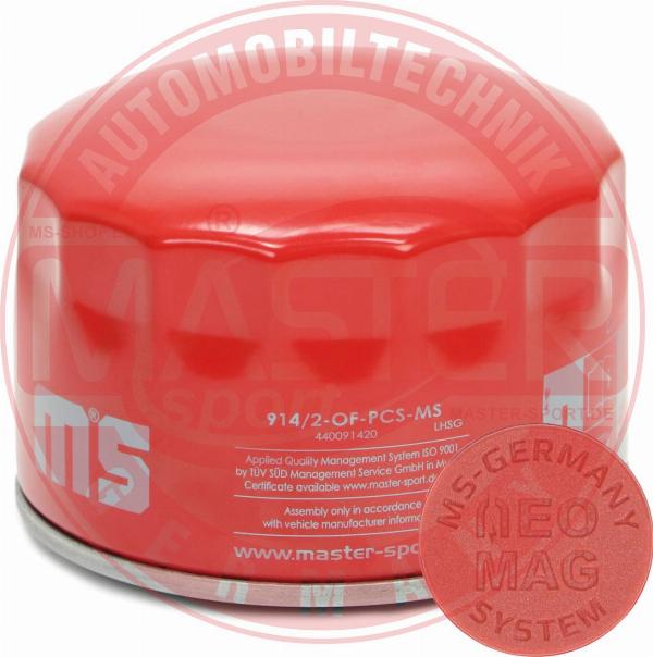 MASTER-SPORT 914/2-OFMG-PCS-MS - Масляний фільтр autocars.com.ua