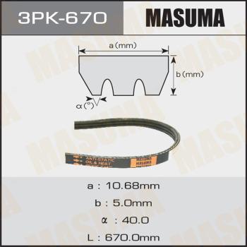 MASUMA 3PK-670 - Поликлиновой ремінь autocars.com.ua