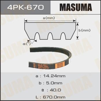 MASUMA 4PK670 - Поликлиновой ремень avtokuzovplus.com.ua