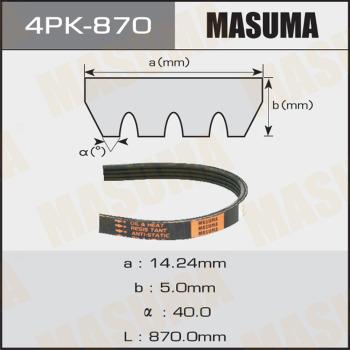 MASUMA 4PK870 - Ремень поликлиновой 4PK- 870 4PK870 MASUMA autocars.com.ua