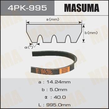 MASUMA 4PK-995 - Поликлиновой ремень avtokuzovplus.com.ua