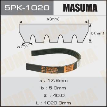 MASUMA 5PK1020 - Поликлиновой ремінь autocars.com.ua