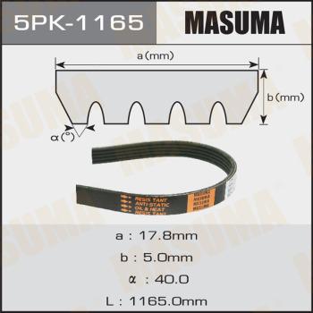 MASUMA 5PK-1165 - Поликлиновой ремінь autocars.com.ua