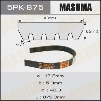 MASUMA 5PK875 - Поликлиновой ремінь autocars.com.ua