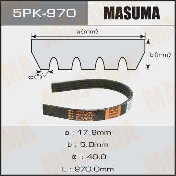 MASUMA 5PK970 - Ремень поликлиновой 5PK- 970NISSAN NOTE E12 1.2 DIG-S. 1.2 13-18 5PK970 MA autocars.com.ua