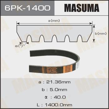 MASUMA 6PK-1400 - Поликлиновой ремень avtokuzovplus.com.ua