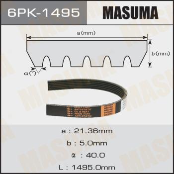 MASUMA 6PK-1495 - Поликлиновой ремінь autocars.com.ua