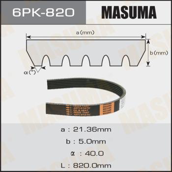 MASUMA 6PK820 - Поликлиновой ремень avtokuzovplus.com.ua