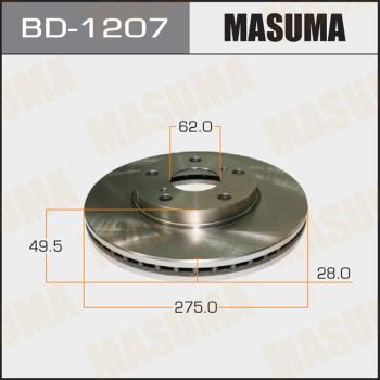 MASUMA BD-1207 - Гальмівний диск autocars.com.ua