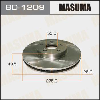 MASUMA BD-1209 - Гальмівний диск autocars.com.ua