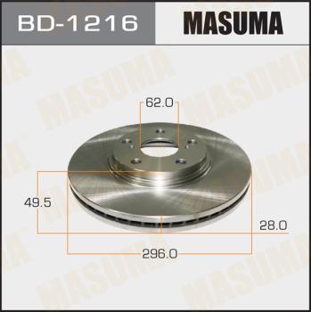 MASUMA BD-1216 - Гальмівний диск autocars.com.ua