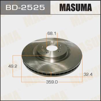 MASUMA BD-2525 - Гальмівний диск autocars.com.ua