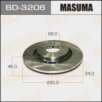 MASUMA BD-3206 - Диск тормозной передний Mitsubishi Outlander 03-. Outlander PHEV 13- Кратно autocars.com.ua