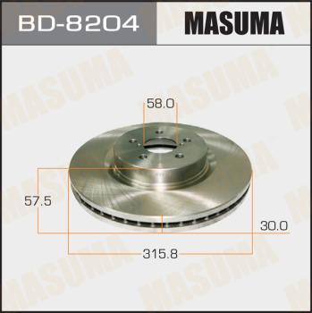 MASUMA BD-8204 - Тормозной диск avtokuzovplus.com.ua