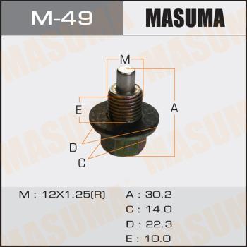 MASUMA M49 - Пробка сливная поддона с шайбой 12х1.25mm Subaru- Toyota M49 MASUMA autocars.com.ua