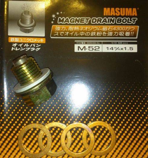MASUMA M52 - Пробка сливная поддона с шайбой 14x1.5mm GM- Hyundai- Kia- Mitsubishi M52 Masuma autocars.com.ua