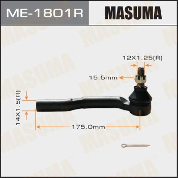 MASUMA ME-1801R - Наконечник рульової тяги, кульовий шарнір autocars.com.ua