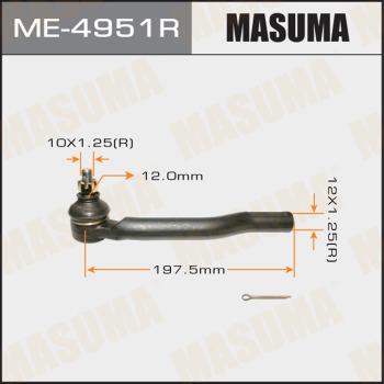MASUMA ME-4951R - Наконечник рульової тяги, кульовий шарнір autocars.com.ua