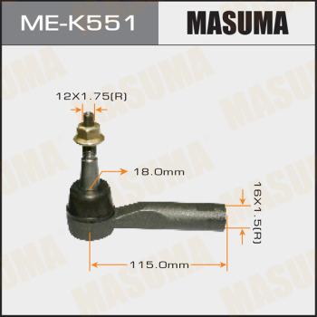 MASUMA ME-K551 - Наконечник рулевой тяги, шарнир avtokuzovplus.com.ua