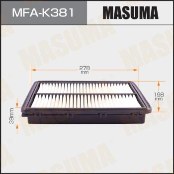 MASUMA MFA-K381 - Повітряний фільтр autocars.com.ua