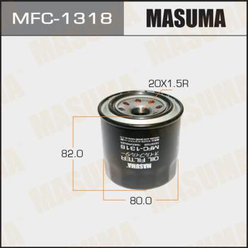 MASUMA MFC-1318 - Фильтр масляный Kia. Hyundai. Mazda. MMC. Subaru. 83- D=78.5mm. H=76mm. M20x1.5 MFC1318 Masuma autocars.com.ua