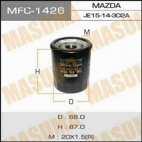 MASUMA MFC-1426 - Фильтр масляный Mitsubishi ASX 10-. Colt 02-12. Grandis 03-10. Lancer 00-07. Outlander 05- MFC1426 MASUMA autocars.com.ua