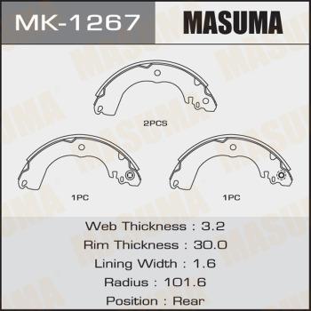 MASUMA MK-1267 - Комплект гальм, барабанний механізм autocars.com.ua