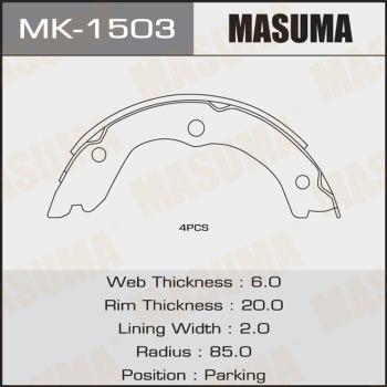 MASUMA MK-1503 - Комплект тормозных колодок, барабанные avtokuzovplus.com.ua