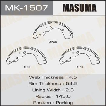 MASUMA MK-1507 - Комплект гальм, барабанний механізм autocars.com.ua