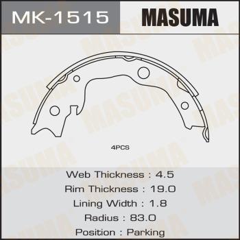 MASUMA MK-1515 - Комплект гальм, барабанний механізм autocars.com.ua