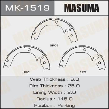 MASUMA MK-1519 - Комплект тормозных колодок, барабанные avtokuzovplus.com.ua