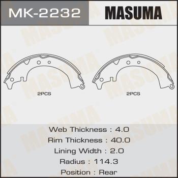 MASUMA MK-2232 - Комплект гальм, барабанний механізм autocars.com.ua