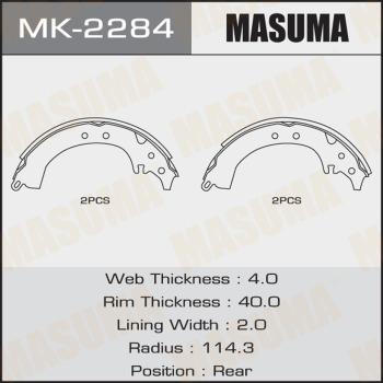 MASUMA MK-2284 - Комплект гальм, барабанний механізм autocars.com.ua