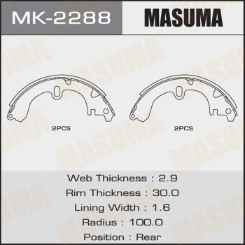 MASUMA MK-2288 - Комплект тормозных колодок, барабанные avtokuzovplus.com.ua