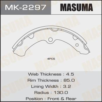 MASUMA MK-2297 - Комплект гальм, барабанний механізм autocars.com.ua