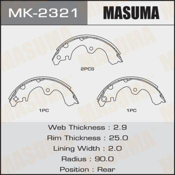 MASUMA MK-2321 - Комплект гальм, барабанний механізм autocars.com.ua