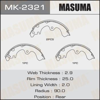 MASUMA MK-2321 - Комплект тормозных колодок, барабанные avtokuzovplus.com.ua