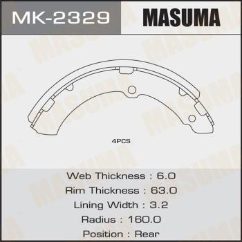 MASUMA MK-2329 - Комплект гальм, барабанний механізм autocars.com.ua