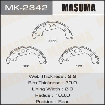 MASUMA MK-2342 - Комплект тормозных колодок, барабанные avtokuzovplus.com.ua