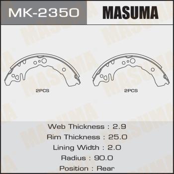 MASUMA MK-2350 - Комплект тормозных колодок, барабанные avtokuzovplus.com.ua