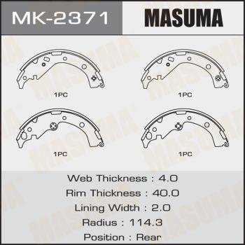 MASUMA MK-2371 - Комплект гальм, барабанний механізм autocars.com.ua