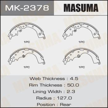 MASUMA MK-2378 - Комплект гальм, барабанний механізм autocars.com.ua