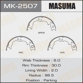 MASUMA MK-2507 - Комплект гальм, барабанний механізм autocars.com.ua