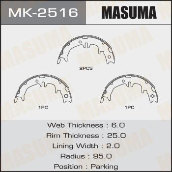 MASUMA MK-2516 - Комплект тормозных колодок, барабанные avtokuzovplus.com.ua