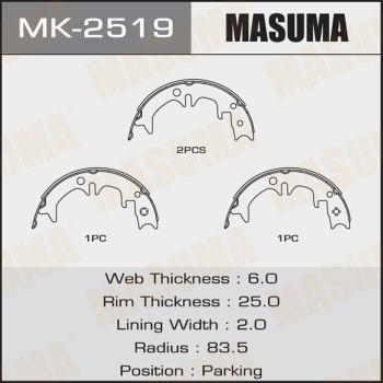 MASUMA MK-2519 - Комплект гальм, барабанний механізм autocars.com.ua