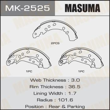 MASUMA MK-2525 - Комплект тормозных колодок, барабанные avtokuzovplus.com.ua