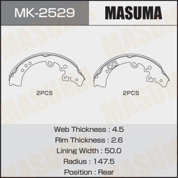 MASUMA MK-2529 - Комплект гальм, барабанний механізм autocars.com.ua