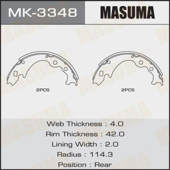 MASUMA MK-3348 - Комплект тормозных колодок, барабанные avtokuzovplus.com.ua