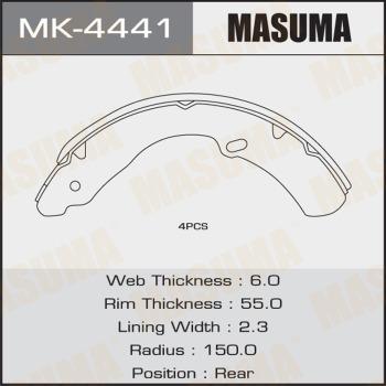 MASUMA MK-4441 - Комплект гальм, барабанний механізм autocars.com.ua