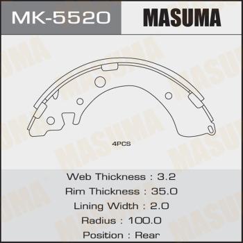 MASUMA MK-5520 - Комплект гальм, барабанний механізм autocars.com.ua